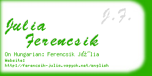 julia ferencsik business card